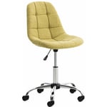 Tabouret chaise de bureau pivotante hauteur réglable tissu vert