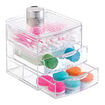 iDesign Rain rangement maquillage, box maquillage en plastique avec 3 tiroirs, boite-tiroirs pour cosmétiques et produits beauté, transparent