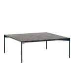 Adea - Plateau Table 90x90, Emperador Dark Marble Top Black Standard Legs - Brun - Brun - Soffbord - Metall/Sten