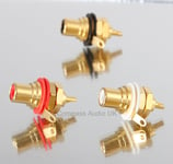 4 Neutrik NYS367 Gold RCA Phono CHASSIS SOCKETS Professional Red/White REAN
