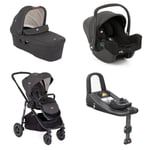 Joie Versatrax 4 in 1 on the go bundle Shale Carrycot i Snug 2 Car seat and Base
