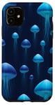 Coque pour iPhone 11 Méduse sous la mer entourée de corail et d'anémone de mer