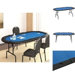Poker- & spelbord - Living Pokerbord för 10 spelare hopfällbart 208x106x3 cm blå