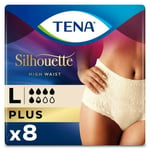 8x TENA Lady Silhouette Incontinence PANTS BRIEF KNICKERS Plus Large Creme Cream