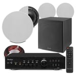 Q Acoustics 2.1 TV Ceiling Speaker System with Subwoofer & Amplifier - 4x QI65C