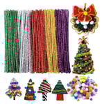 500 st chenille-rengöringsmedel, julglitter chenille-rengöringsmedel, för