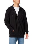 JACK & JONES Mens Zip Through Hooded Sweatshirt Plus Size Black 4XL