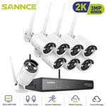 Wifi Kit de vidéosurveillance 5MP H.264+ nvr 83MP Caméras Smart ir Vision Nocturne Intempéries Caméras Système de Sécurité– sans disque dur - Sannce
