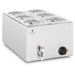 Royal Catering Bain marie - 600 W 6 GN 1/6 Trykk