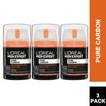 3 PACK - L'Oreal Men Expert Pure Carbon Anti-Imperfection Moisturiser 50ml