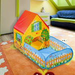 Kids Pop Up Play Tent Ball Pit Baby Tunnel Playhouse for Indoor Outdoor Garden
