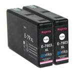 2 Magenta XL Ink Cartridges to replace Epson T7903 (79XL) non-OEM / Compatible