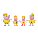 peppa pig 5010993922093 Adventures Peppa’s Family Rainy Day Figure 4-Pack in Raincoats, Ages 3 and Up, Multi-Color