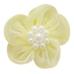 Creativ Organza Tygblommor - 15 st 3x3 cm Gul