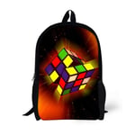 Teen School Backpack Black Large Lightweight Safety Kids Daypack Book Bag Rubik's-Cubes