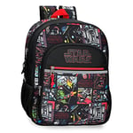 Star Wars Galactic Team Black School Backpack 30x38x12 cms Polyester 13,68L