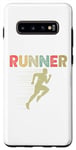 Coque pour Galaxy S10+ Retro Runner Marathon Running Vintage Jogging Fans