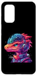 Galaxy S20 Dinosaur with Headphones Fantasy Art Case
