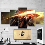 YFTNIPL Living Room Wall Art 5 Panel Canvas The Elder Scrolls Skyrim Gaming Pictures Hd Print Abstract Modern Home Decoration Poster Module Paintings Artwork Canvas Art