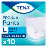 TENA Pants Plus Classic Pull Up Incontinence Pants Size Large 1 x Pack of 10