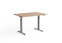 Wulff Höj och sänkbart skrivbord 120x80cm Färg på stativ: Silver - bordsskiva: Ek laminatskiva