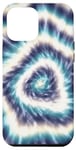 Coque pour iPhone 15 Plus Tie-Dye Bleu Spirale Tie-Dye Design Coloré Summer Vibes