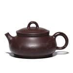 YUXINXIN Teapot ore Old Purple Clay teapot Tea Kettle Drum Carving Flat (Color : Red)