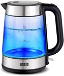 ANSIO Electric Kettle Glass Kettle 1.7L Cordless Clear Kettle 2200W Removable &