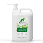 Dr Organic Aloe Vera Body Wash 5L REFILL with Pump, Certified Organic