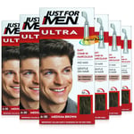 6x Just For Men Ultra Easy Comb In Autostop A35 Medium Brown Hair Colour Dye