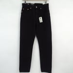 Levi High Rise Jeans 501 Original Cropped Black Straight Leg Women's W27 L30 
