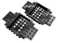 Lego 2x Black Vehicle Base 6 x 12 x 1,  5 x 4 Recessed Center & 8 Holes 65634