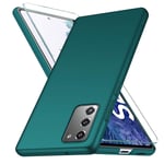 YIIWAY Samsung Galaxy S20 FE 4G / 5G Case + Tempered Glass Screen Protector, Green Ultra Slim Protective Case Hard Cover Shell for Samsung Galaxy S20 FE 4G / 5G YW41784