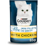 Gourmet Perle Wet Cat Food Mini Fillets with chicken in Gravy Connoisseur's Collection, 85 g x 24