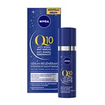 NIVEA Q10 Sérum Nuit Régénérant (1 x 30 ml), Crème de nuit anti-âge à la texture non grasse, Soin visage raffermissant convenant à tous les types de peaux