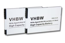 2 x batteries Li-Ion 700mAh adaptées pour Siemens Gigaset SL450, SL450H, SL450HX comme V30145-K1310K-X444.