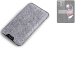 Felt case sleeve for Xiaomi Redmi Note 12T Pro grey protection pouch