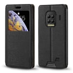 Ulefone Armor 9 Case, Wood Grain Leather Case with Card Holder and Window, Magnetic Flip Cover for Ulefone Armor 9E