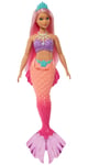 Barbie Dreamtopia Mermaid Doll (Curvy, Pink Hair) With Pink Ombre Mermaid Tail and Tiara, Toy for Kids Ages 3 Years Old and Up