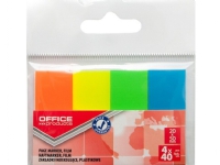 KONTORSPRODUKTER Indexeringsflikar, PP, 20x50 mm, 4x40 kort, hängande etikett, blandade färger neon
