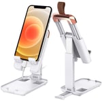 MoKo Foldable Tablet Stand, Adjustable Portable Holder Cradle for Phones Tablet Up to 13", Desktop Phone Holder Stand with Charging Port, Fit iPhone 11 Pro Max, iPad Air 4, Galaxy S20, White