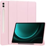 Samsung Galaxy Tab S9 FE Plus Fodral Tri-Fold Med Pen-hållare Rosa