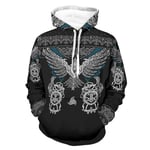 Twelve constellations Men's Hoodies Viking Eagle Funny Stylish Durable Sweatshirt Black M