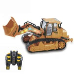 XIAOKEKE Remote Control RC Construction Bulldozer Toy Tractor Truck Front Loader Excavator Vehicle 5 Channel Full Functional Radio Controlled Toys Digger for Kids Boys Ages 3+ Lights And Sounds Game