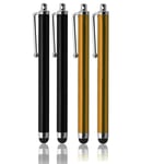 XiTech 4 Pack of Black & Gold Stylus Universal Touch Screen Pen for Kindle Fire Ipad 1 2 3 Ipod Iphone 4 4S 3g 3gs Motorola Xoom Samsung Galaxy Tab 8.9 10.1, Blackberry Playbook HTC Flyer Evo View Tablet Tablet Bonus XiTech Cable Tie