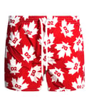 Dsquared2 Mens All-over Maple Leaf Logo Red Swim Shorts - Size X-Large