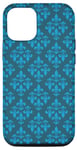 Coque pour iPhone 13 Fleur de lys bleu motif floral fleur de lys