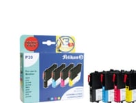 Pelikan 4106902, Pigmentbaserat Bläck, Svart, Cyan, Magenta, Gul, Multi Pack, Brother Dcp-J125, J140w, J315w, J515w, Mfc-J220, J265w, J410, J415w, 4 Styck