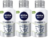 NIVEA MEN Skin & Stubble Face Moisturiser for Sensitive Skin 125ml - Pack of 3