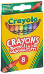 CRAYOLA Wax Colouring Crayons - Assorted Colours (Pack of 8), A Must - Have for All Kids Arts and Crafts Sets, Ideal for Kids Aged 3+